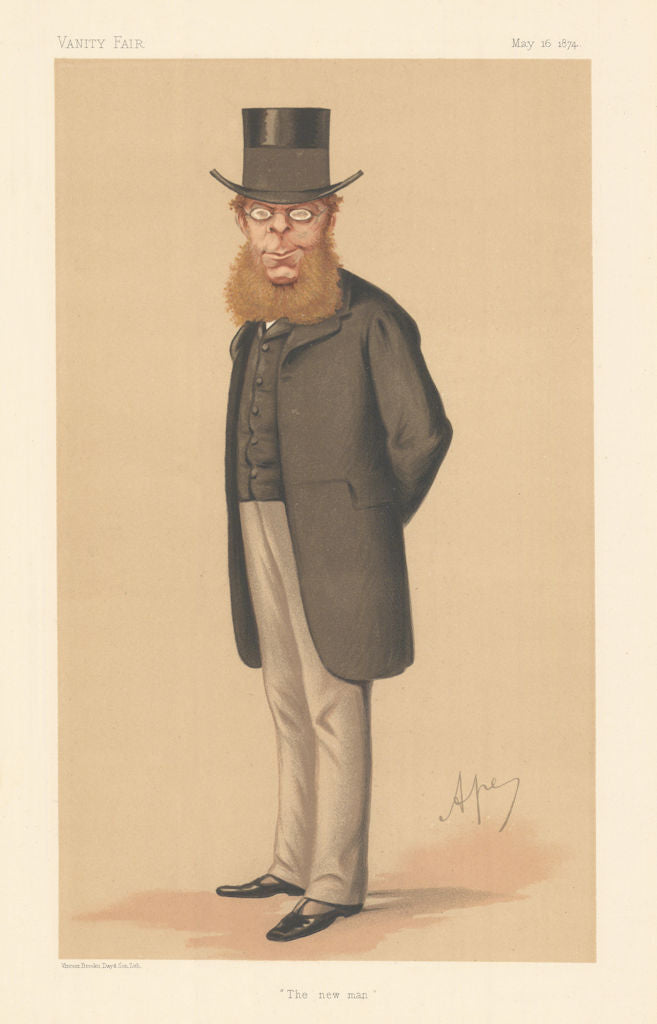 VANITY FAIR SPY CARTOON Richard Assheton (R.A.) Cross 'The new man' 1874 print